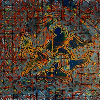 Pintura titulada "Les trois îlets." por Aude Peris, Obra de arte original, Acrílico Montado en Bastidor de camilla de madera