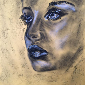 Dessin intitulée "PORTRAIT DE FEMME P…" par Aude Matias Da Costa, Œuvre d'art originale, Pastel