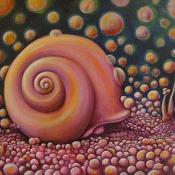 Peinture intitulée "L'escargot" par Audrey Brefort, Œuvre d'art originale