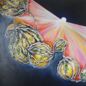 Painting titled "Planets" by Audrey Brefort, Original Artwork, Acrylic