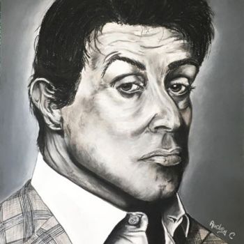 Painting titled "Sylvester Stallone" by Mzelle Cecca Artwork, Original Artwork, Pastel