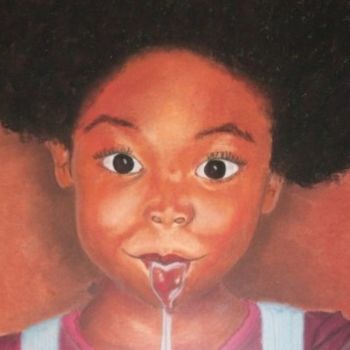 Dessin intitulée "Gourmandise" par Mzelle Cecca Artwork, Œuvre d'art originale, Pastel