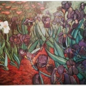 图画 标题为“Les Iris” 由Mzelle Cecca Artwork, 原创艺术品, 粉彩