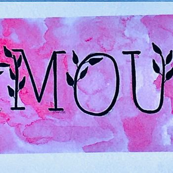 Drawing titled "Amour" by Mzelle Cecca Artwork, Original Artwork, Watercolor