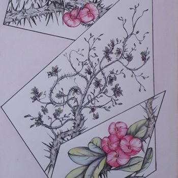 Zeichnungen mit dem Titel "Prickly" von Audrey Claire, Original-Kunstwerk, Kugelschreiber