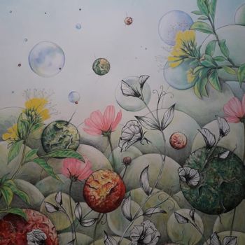 图画 标题为“jardin intérieur” 由Audrey Claire, 原创艺术品, 铅笔