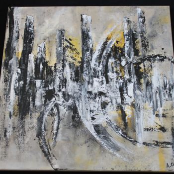 Painting titled "En mouvement.1" by Audrey Claire, Original Artwork, Acrylic Mounted on Wood Stretcher frame