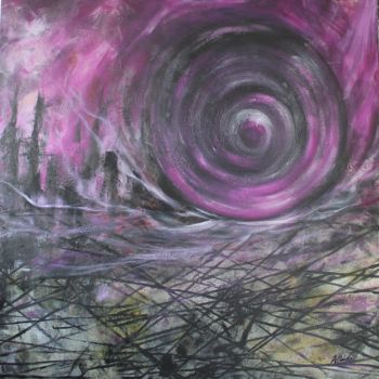 Painting titled ""Turbulence"" by Audrey Claire, Original Artwork, Acrylic Mounted on Wood Stretcher frame