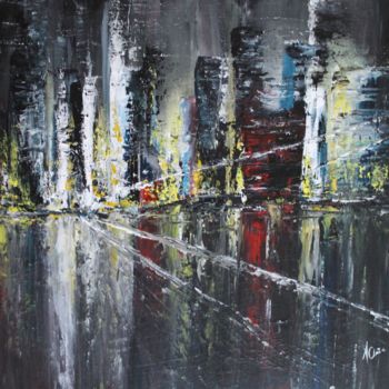 Pintura intitulada "Voyage nocturne" por Audrey Claire, Obras de arte originais, Acrílico Montado em Armação em madeira