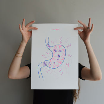 印花与版画 标题为“L'estomac” 由Audrey Delacroix, 原创艺术品, 丝网印刷