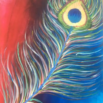 Painting titled "Plume" by Audrey Lachapelle, Original Artwork, Acrylic