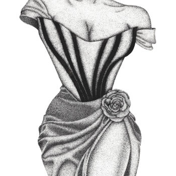 Dibujo titulada "Femme Statue" por Audrey Lafolie (Ondine), Obra de arte original, Tinta