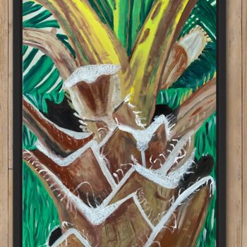 Schilderij getiteld "Un palmier" door Audrey Letheux, Origineel Kunstwerk, Acryl