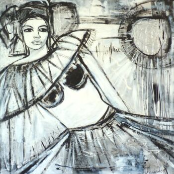 Pittura intitolato "Enigmatique" da Audrey Marienkoff, Opera d'arte originale, Acrilico Montato su Telaio per barella in leg…