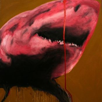Painting titled "Requin" by Audrey Maziere, Original Artwork