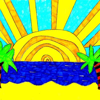 Dessin intitulée "rayon de soleil" par Audrey Segura, Œuvre d'art originale, Crayon