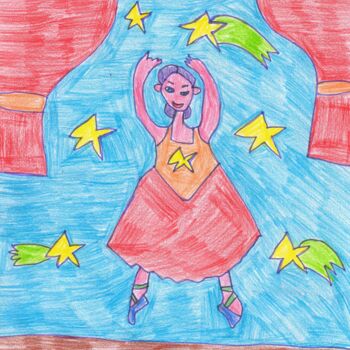 Dessin intitulée "la danseuse étoilé" par Audrey Segura, Œuvre d'art originale, Crayon