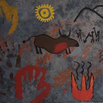 Malarstwo zatytułowany „Dans ma grotte” autorstwa Audrey Mahroug, Oryginalna praca, Akryl