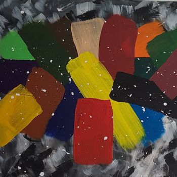 Malerei mit dem Titel "Espoir" von Audrey Mahroug, Original-Kunstwerk, Acryl