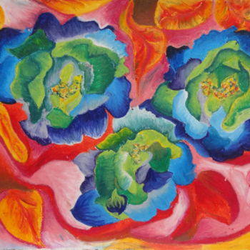 Рисунок под названием "choux fleurs" - Audrey Ressejac-Duparc, Подлинное произведение искусства, Пастель