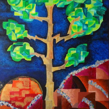 Peinture intitulée "l'arbre" par Audrey Ressejac-Duparc, Œuvre d'art originale, Pastel
