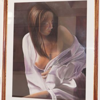 Painting titled "chemise-blanche.jpg" by Annick Augeray, Original Artwork, Pastel