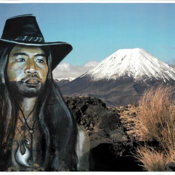 Schilderij getiteld "Maori Nouvelle Zéla…" door Marion Auger, Origineel Kunstwerk, Acryl