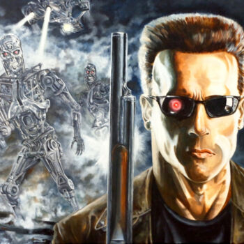 Malerei mit dem Titel "Terminator" von August Di Lena, Original-Kunstwerk, Acryl