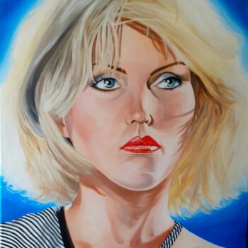 Painting titled "Debbie Harry (BLOND…" by August Di Lena, Original Artwork, Acrylic Mounted on Wood Stretcher frame