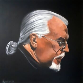Painting titled "Jon Lord (DEEP PURP…" by August Di Lena, Original Artwork, Acrylic Mounted on Wood Stretcher frame