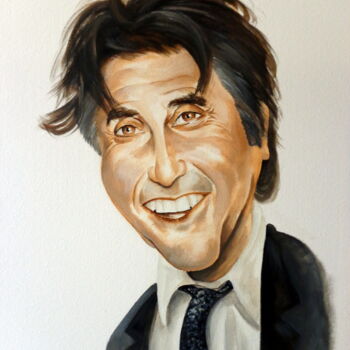 Painting titled "Bryan Ferry" by August Di Lena, Original Artwork, Acrylic Mounted on Wood Stretcher frame