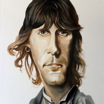 Malerei mit dem Titel "Keith Emerson (ELP)" von August Di Lena, Original-Kunstwerk, Acryl Auf Keilrahmen aus Holz montiert