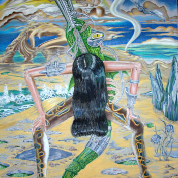 Malerei mit dem Titel "Alice erwacht / Ali…" von August Di Lena, Original-Kunstwerk, Pastell
