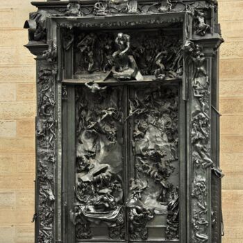 제목이 "La Porte de l’Enfer"인 조형물 Auguste Rodin로, 원작, 청동