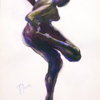 Peinture intitulée "Femme sortant du ba…" par James Augustin, Œuvre d'art originale