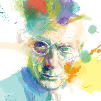数字艺术 标题为“Samuel Beckett” 由James Augustin, 原创艺术品