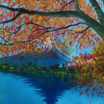 Painting titled "Autumn Leaves Falls…" by Augustyn Engty, Original Artwork, Acrylic