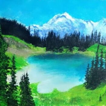 Painting titled "The Majestic Mounta…" by Augustyn Engty, Original Artwork, Acrylic