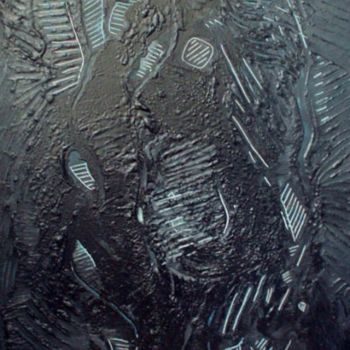 Malerei mit dem Titel "Noir 2010" von Stéphane Aumand, Original-Kunstwerk, Öl