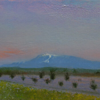 Painting titled "4442, Ventoux et cy…" by Aupalt, Original Artwork, Oil Mounted on Wood Panel