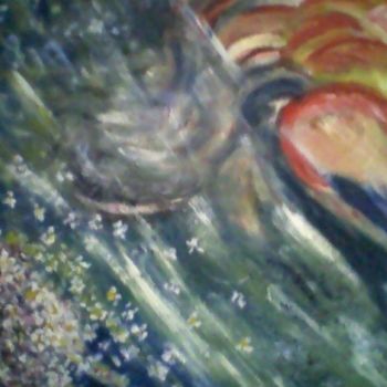 Peinture intitulée "les fleurs sous le…" par Auracelie Wall, Œuvre d'art originale