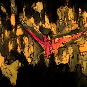 Pintura titulada "Explosión" por Aura Cruz, Obra de arte original