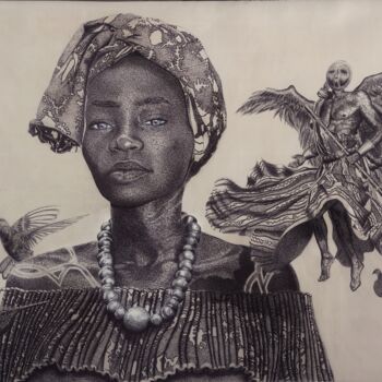 Drawing titled "Le choix" by Aureal Eugénio Dossou, Original Artwork, Ballpoint pen