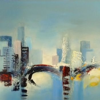 Painting titled "Manhattan" by Aurel-Laure31, Original Artwork, Oil