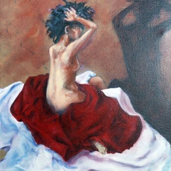 Painting titled "Bouton de rose" by Aurel, Original Artwork