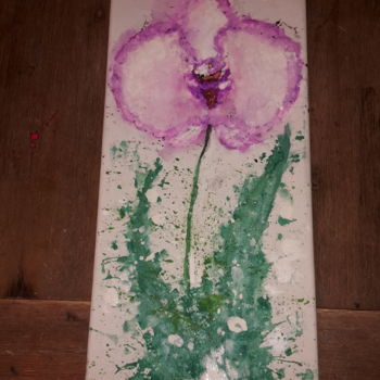 Ζωγραφική με τίτλο "Sauvagement orchidée" από Yay., Αυθεντικά έργα τέχνης, Ακρυλικό