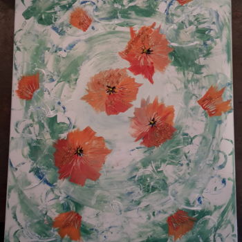 Peinture intitulée "Tourbillon fleurie" par Yay., Œuvre d'art originale, Acrylique