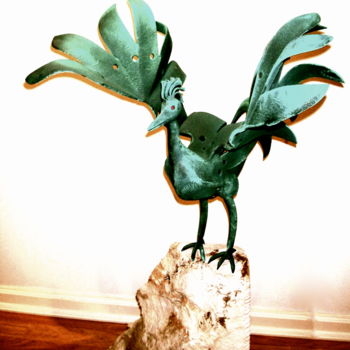 Sculpture titled "Phoenix" by Aureliano De Aguiar, Original Artwork, Metals