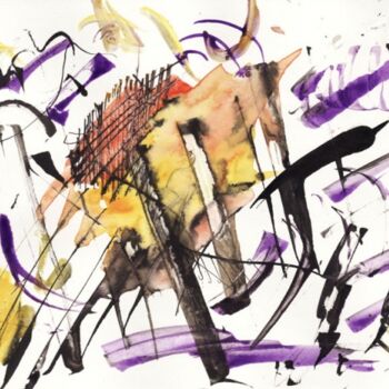 Pintura intitulada "Rythmic abstract" por Aurélie Adam (A Fleur de Peau), Obras de arte originais