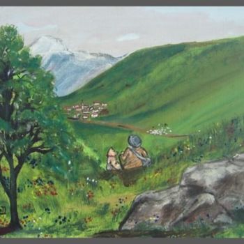 Malerei mit dem Titel "Le berger" von Aurelie Daclin, Original-Kunstwerk, Andere